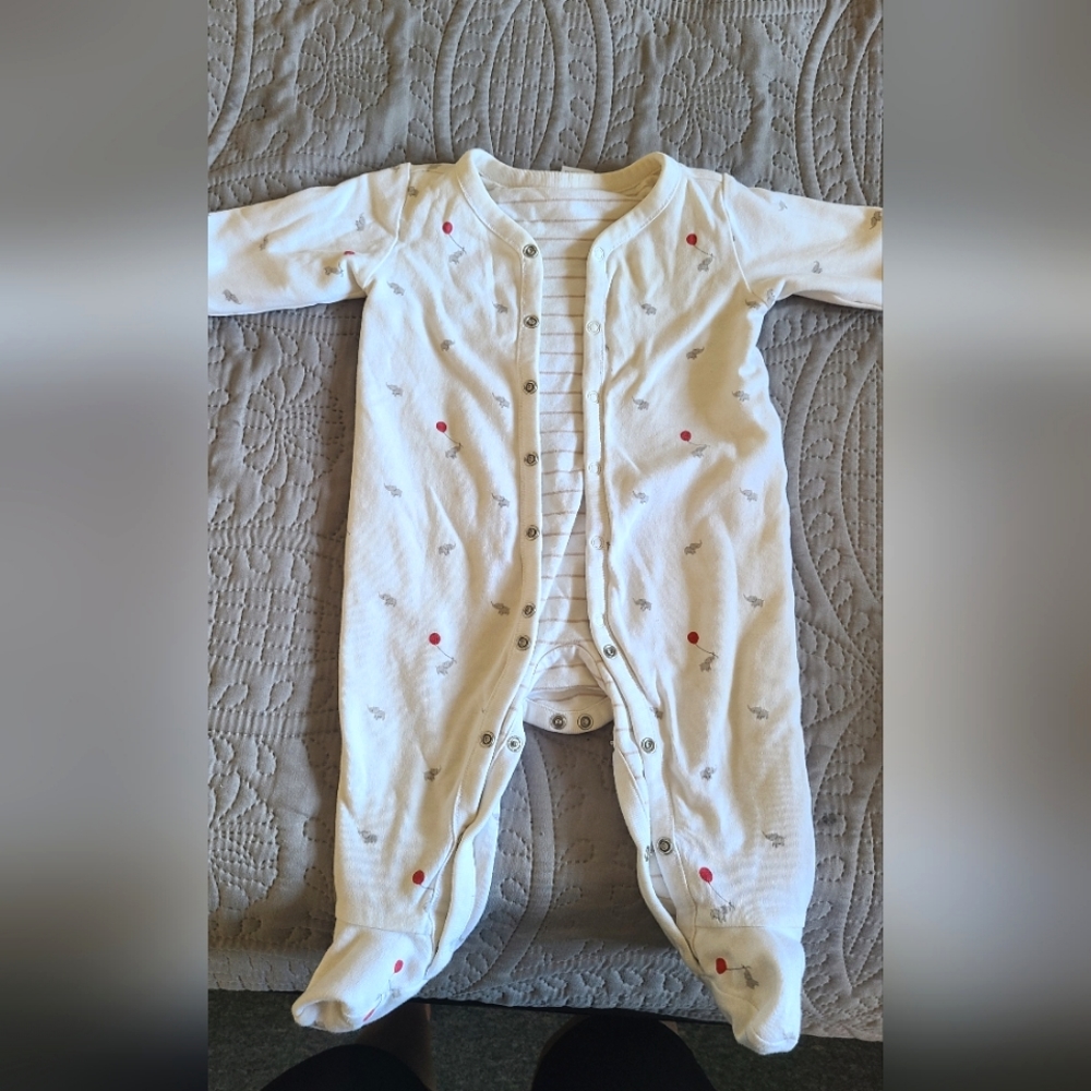 Janie and jack reversible pajama 6-9m cotton